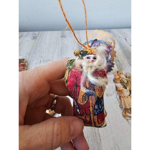 Merrimack cardboard paper Santa ornament set unique decor Xmas tree - Picture 10 of 16